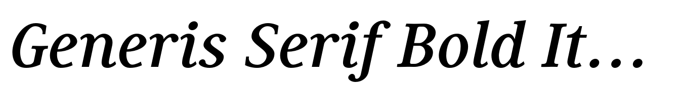 Generis Serif Bold Italic